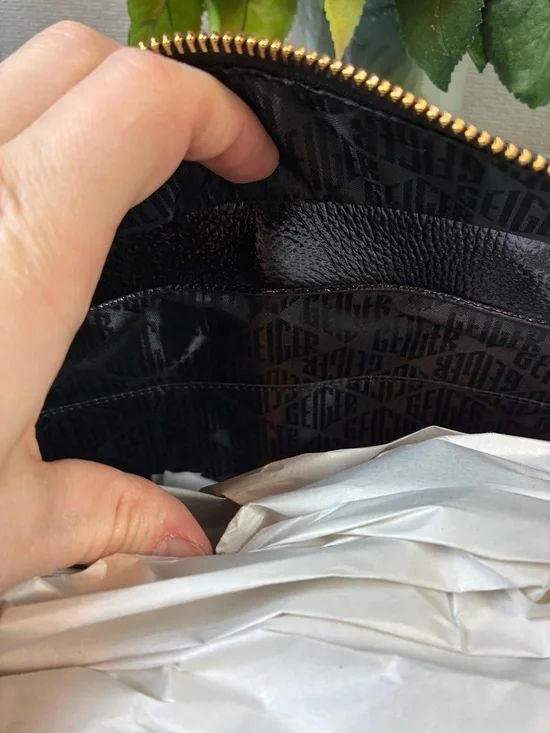 Kurt Geiger Black Metallic Leather & Raffia Chiswick Tote - NWT - Picture 8 of 11